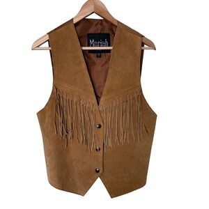 Mariah Suede Fringe Western Vest Women's Brown Leather Cowboy Style festival